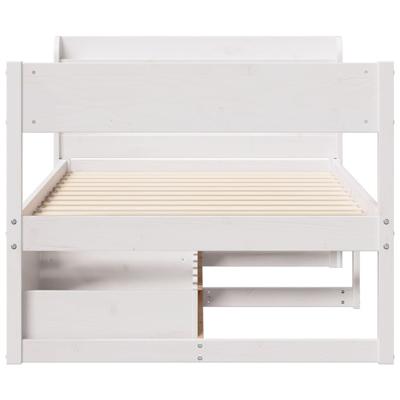 Bedframe zonder matras massief grenenhout wit 75x190 cm Bedframe zonder matras massief grenenhout wit 75x190 cm