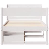 Bedframe zonder matras massief grenenhout wit 75x190 cm - thumbnail