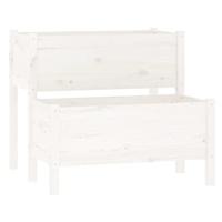 Plantenbak 84,5x84x75 cm massief grenenhout wit - thumbnail