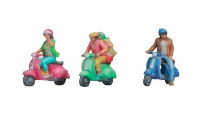 NOCH 35835 N Scooterrijders figuren Geverfd, Zittend NOCH 35835 N Scooterrijders figuren Geverfd, Zittend