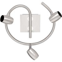 LED Plafondspot 3-lichts Rond Mat Nikkel Aluminium GU10 Fitting - thumbnail