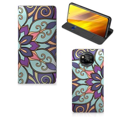 Xiaomi Poco X3 Pro | Poco X3 Smart Cover Purple Flower Xiaomi Poco X3 Pro | Poco X3 Smart Cover Purple Flower