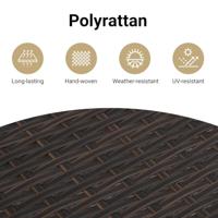 Ligbed met kussens poly rattan bruin - thumbnail