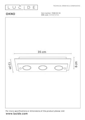 Lucide - OKNO - Plafonnière - 79181/03