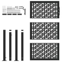 Poort met kruisontwerp 105x155 cm staal zwart - thumbnail