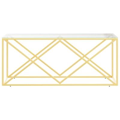 Salontafel 110x45x45 cm roestvrij staal en glas