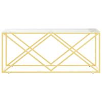 Salontafel 110x45x45 cm roestvrij staal en glas - thumbnail