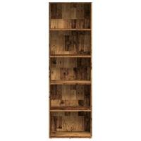 Boekenkast 60x30x189 cm bewerkt hout oud houtkleurig - thumbnail