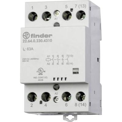 Finder 22.64.0.024.4310 Contactor 4x NO 24 V/DC, 24 V/AC 63 A 1 stuk(s) Finder 22.64.0.024.4310 Contactor 4x NO 24 V/DC, 24 V/AC 63 A 1 stuk(s)