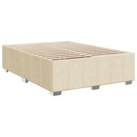 Boxspring met matras stof crèmekleurig 160x200 cm - thumbnail