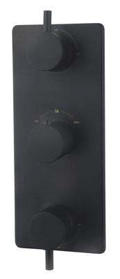 Wiesbaden Afbouwdeel Douche Thermostaat Caral 3Weg Mat Zwart