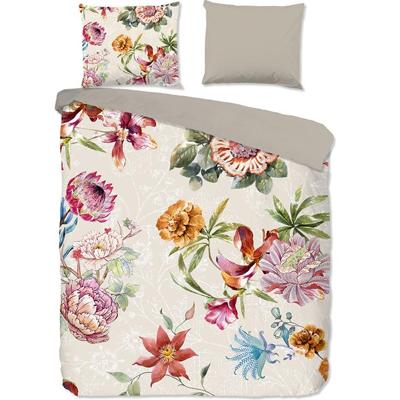 Good Morning Dekbedovertrek "bloemen" - Zand - (200x200/220 cm) - Katoen