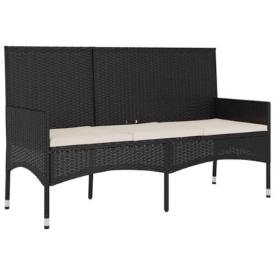 4-delige Loungeset met kussens poly rattan zwart 4-delige Loungeset met kussens poly rattan zwart