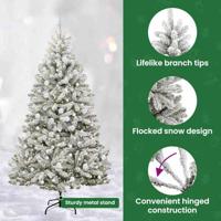 Kunstkerstboom met 300 LED Groen en Wit 210 cm PVC en Metaal - thumbnail