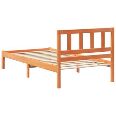 Bedframe met hoofdeinde Wasbruin 75 x 190 cm Massief grenenhout