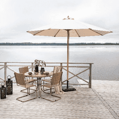 Nohr Parasol 'Adi' 330cm, kleur Wit