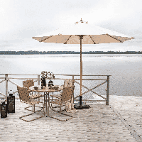 Nohr Parasol 'Adi' 330cm, kleur Wit - thumbnail