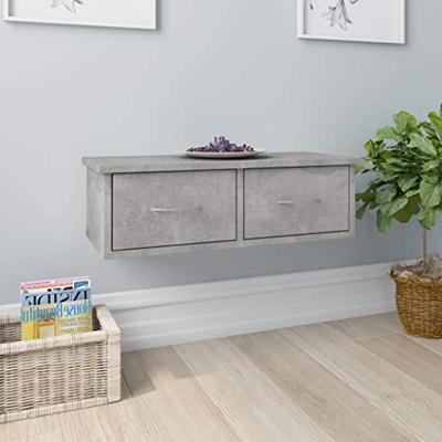 VidaXL Wandschap met lades 60x26x18,5 cm bewerkt hout betongrijs