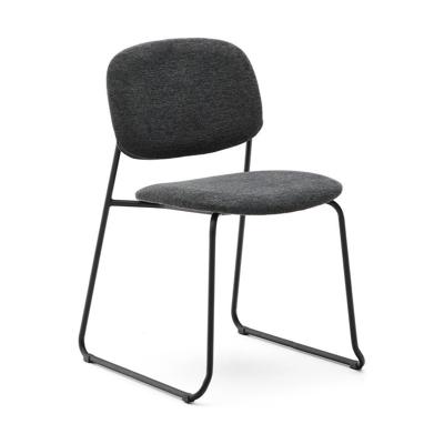 Kave Home Eetkamerstoel 'Meli' Chenille, kleur Donkergrijs