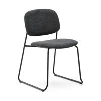 Kave Home Eetkamerstoel 'Meli' Chenille, kleur Donkergrijs - thumbnail