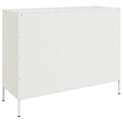 Dressoir 100,5x39x79 cm staal wit