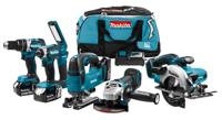Makita DLX6082T Comboset 18v Li-ion met 3x 5.0Ah accu's - voor (klop)boren, (slag)schroeven, zagen en slijpen - DLX6082T - thumbnail