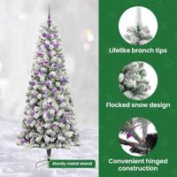 VidaXL Kunstmatige inklapbare kerstboom groen en wit 210 cm - thumbnail