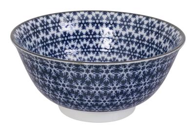 Keramische Kom Blauw/Wit - Tokyo Design Studio Mixed Bowls - 500ml 14.8x7cm