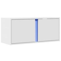 Tv-wandmeubel met LED-verlichting 80x31x35 cm wit - thumbnail