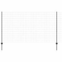 VidaXL Hek met paal grijs 1,4 x 10 m staal en pvc - thumbnail