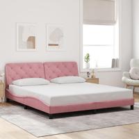 Bedframe zonder matras fluweel roze 180x200 cm - thumbnail