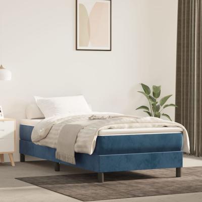 Pocketveringmatras medium 90x190x20 cm fluweel donkerblauw