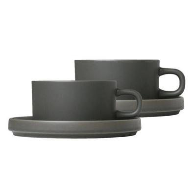 Blomus Kopjes en Schotel Pilare Agave Green 170 ml - 2 Stuks