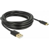 Delock USB-kabel USB 2.0 USB-A stekker, USB-C stekker 4.00 m Zwart 83669 - thumbnail