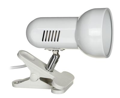 Activejet Clip-on bureaulamp, wit, metaal, E27 draad