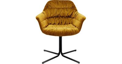 Kare Design Colmar Draaibare Eetkamerstoel - Okergeel Fluweel