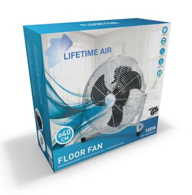 Lifetime Air Vloerventilator Chroom - 40 cm
