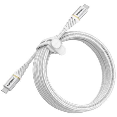 OtterBox Premium Reinforced Braided USB-C naar USB-C Cable, snelle oplaadkabel voor Smartphone en Tablet, ultrarobuust, buig- en buigzaam getest, 3m, Wit