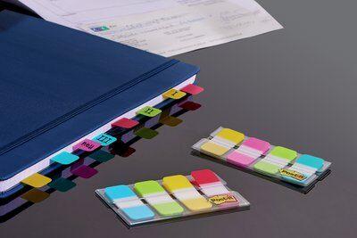 Post-it index Strong, ft 15,8 x 38,1 mm, blister met 4 kleuren, 10 tabs per kleur