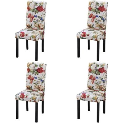 VidaXL Eetkamerstoelen 4 st stof meerkleurig VidaXL Eetkamerstoelen 4 st stof meerkleurig