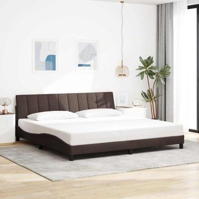 Bedframe zonder matras "Hanko" stof donkerbruin 200x200 cm
