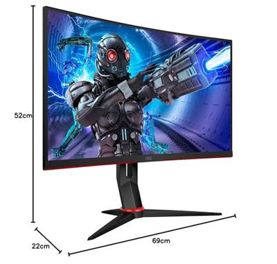 AOC Gaming C27G2ZE - 27 inch FHD gebogen monitor, 240 Hz, 0,5 m, FreeSync Premium (1920x1080, HDMI, DisplayPort) zwart/rood