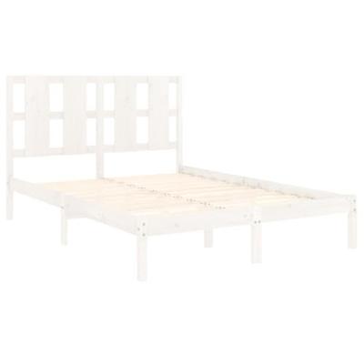 Bedframe massief hout wit 120x190 cm