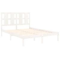 Bedframe massief hout wit 120x190 cm - thumbnail