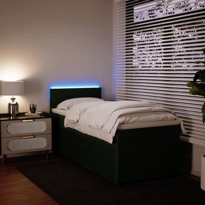 Boxspring met matras fluweel donkergroen 120x200 cm - thumbnail