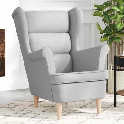 Fauteuil 74x84x100 cm stof wolkengrijs