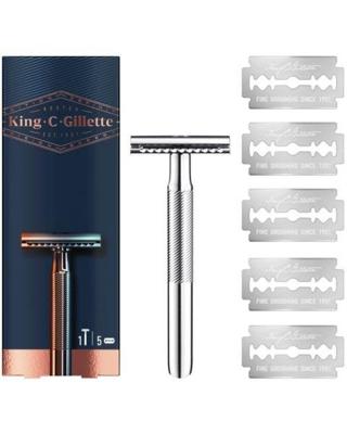 Gillette King C. Gillette Double Edge Safety Scheersysteem met 5 Navulmesjes Gillette King C. Gillette Double Edge Safety Scheersysteem met 5 Navulmesjes