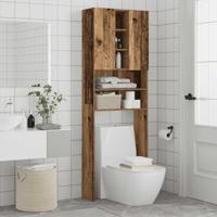 Wasmachinekast 64x25,5x190 cm oud houtkleurig - thumbnail