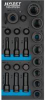 HAZET Krachtdopsleutelset 163-570/24 - 1/2 inch (12,5 mm) vierkant hol - Buitentwaalfkant tractieprofiel, Binnen-zeskant-profiel, - thumbnail