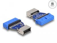 DeLOCK usb 3.2 gen 1 adapter pin header female to internal key a female (blauw) - thumbnail